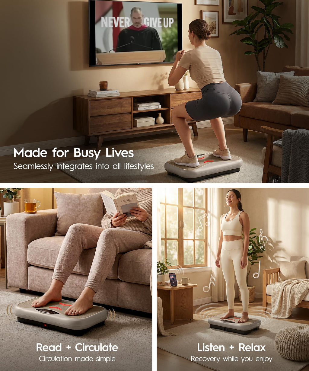 Vibration Plate with Resistance Bands and Remote L45729