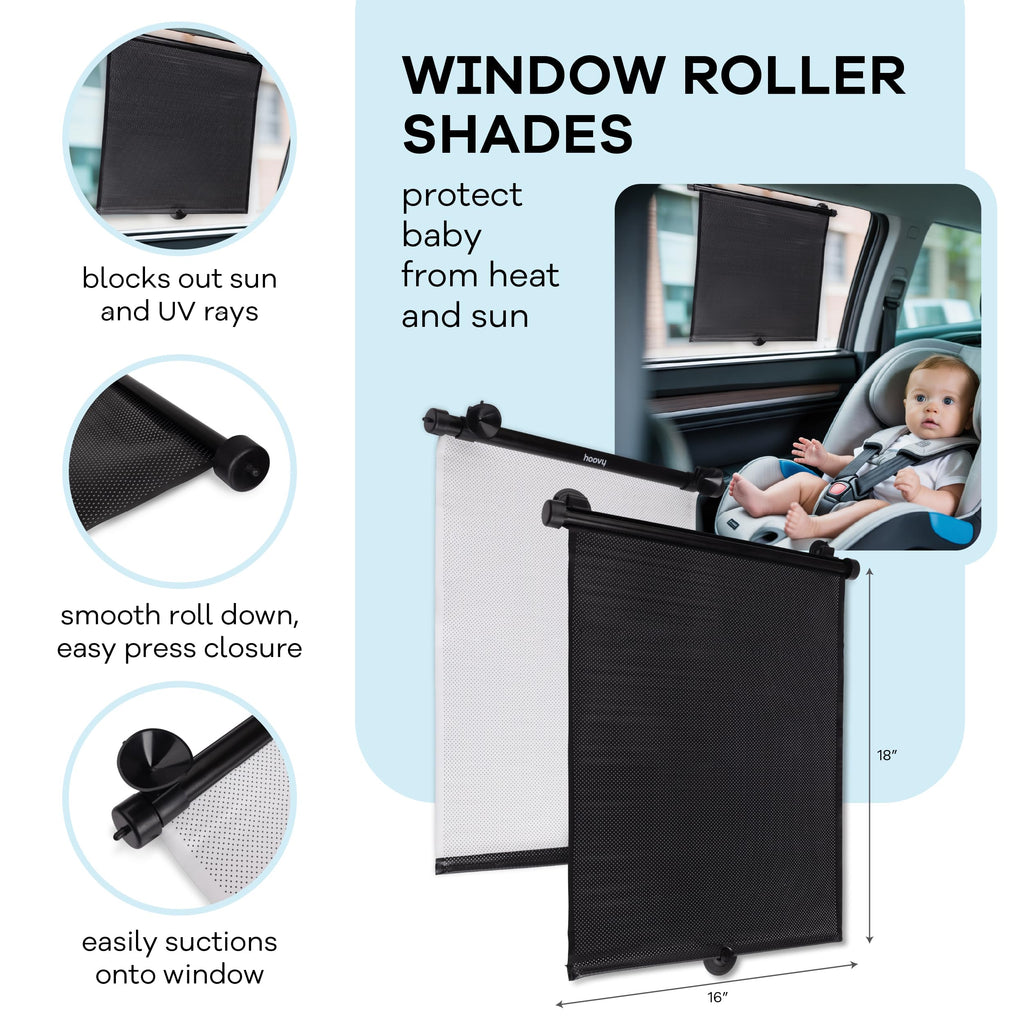 3-in-1 Baby Car Essentials Bundle, Sun Shades, Rear-Facing Mirror, and Seat Protector S2650